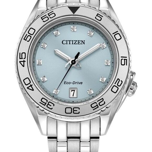 Citizen Eco-Drive Carson Women's Diamond Accent Blue Date Watch - Picture 3 of 7